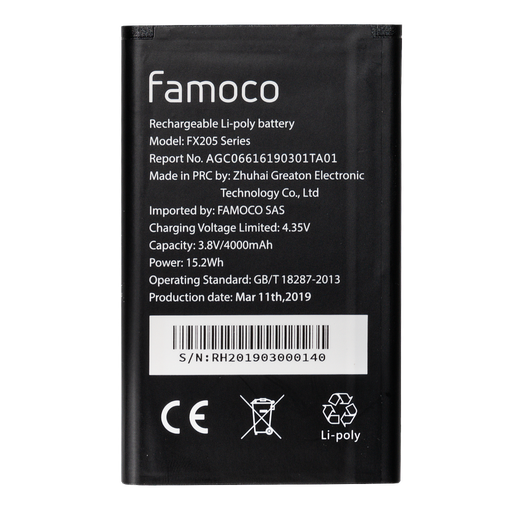 [ACC/BAT/FX205.1] Battery - FB40002 (FX205,1 & FP20x 4G)