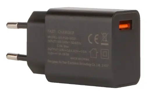 [ACC/CHG/FX808] 18W Fast Charger - Black - CE